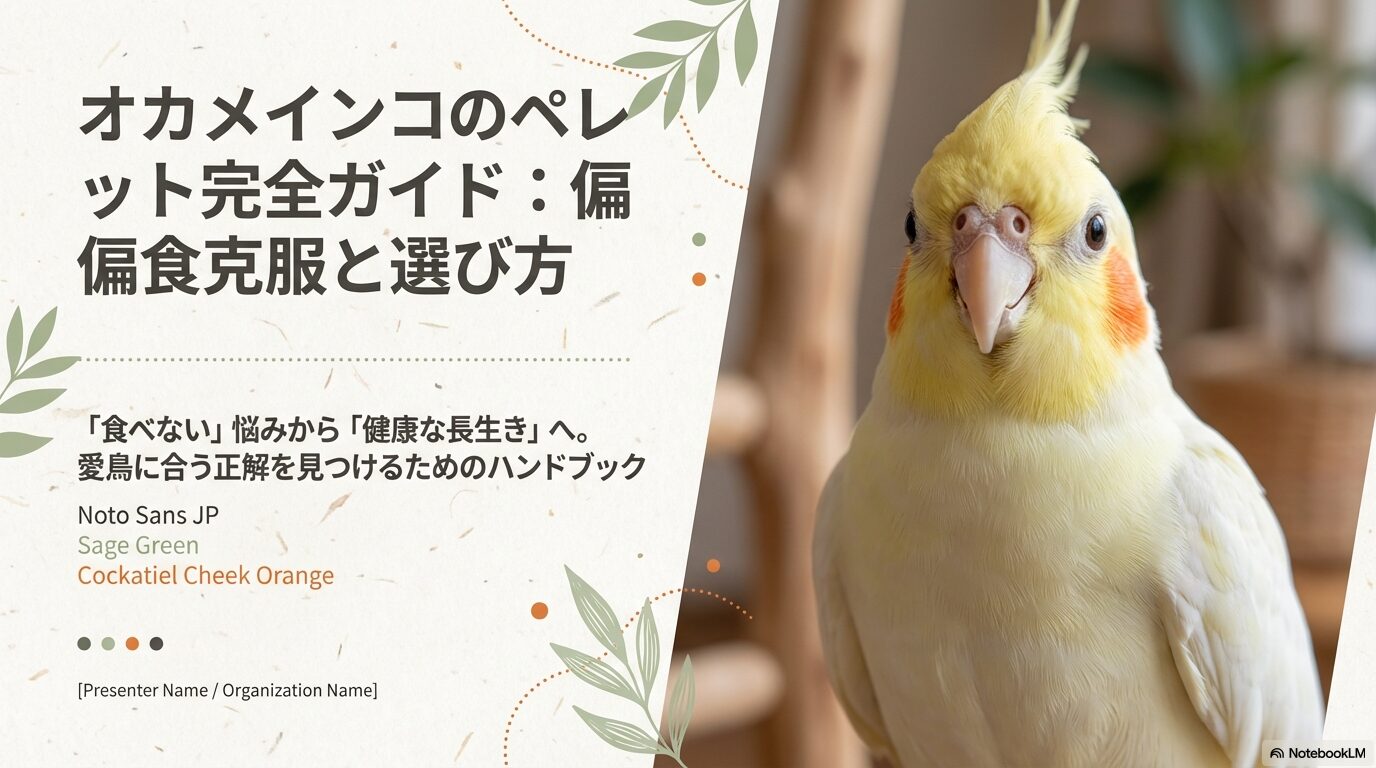 オカメインコにおすすめのペレットと餌は？食べない時の対策と選び方ガイド