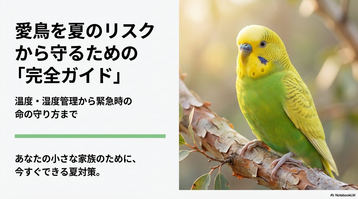 【保存版】セキセイインコの夏の適温ガイド！エアコン・湿度・夜の管理まで網羅