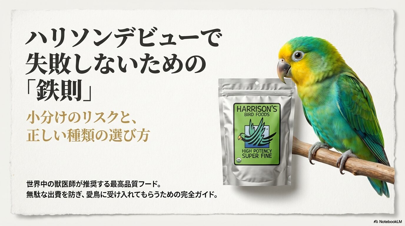 ハリソンペレットにお試しはある？小分けのリスクと失敗しない選び方【セキセイ・文鳥】