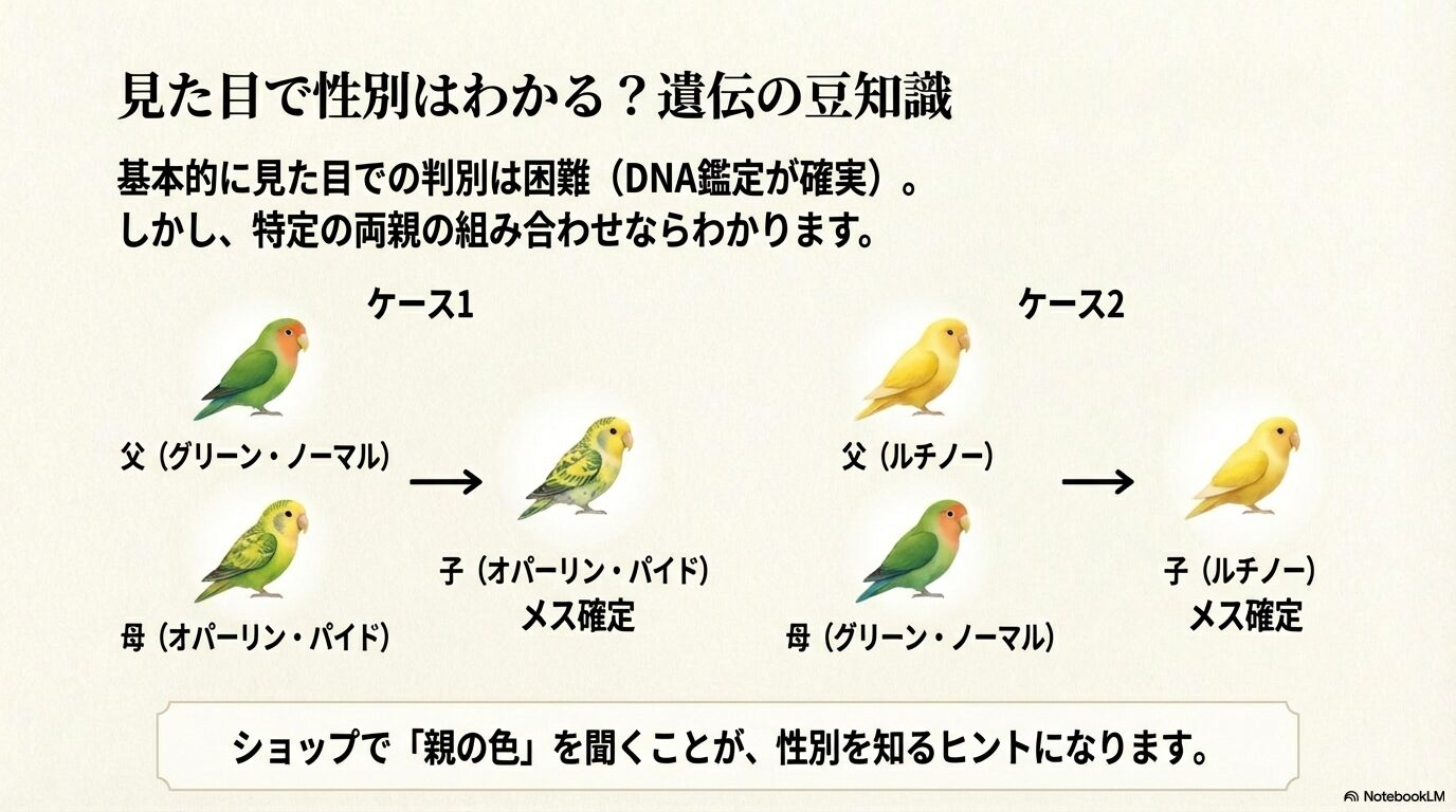 色で性別がわかるケース(伴性遺伝)