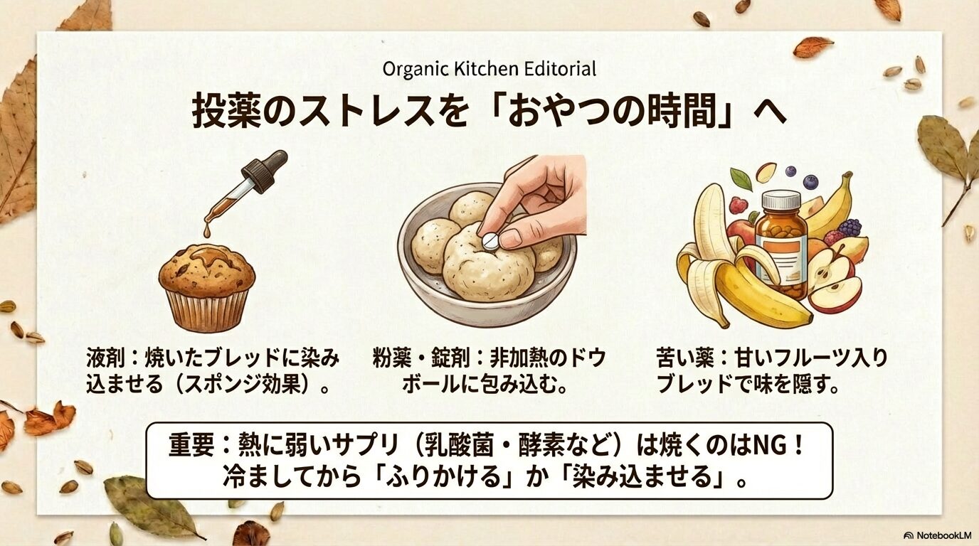 投薬のストレスを減らす混ぜる技術