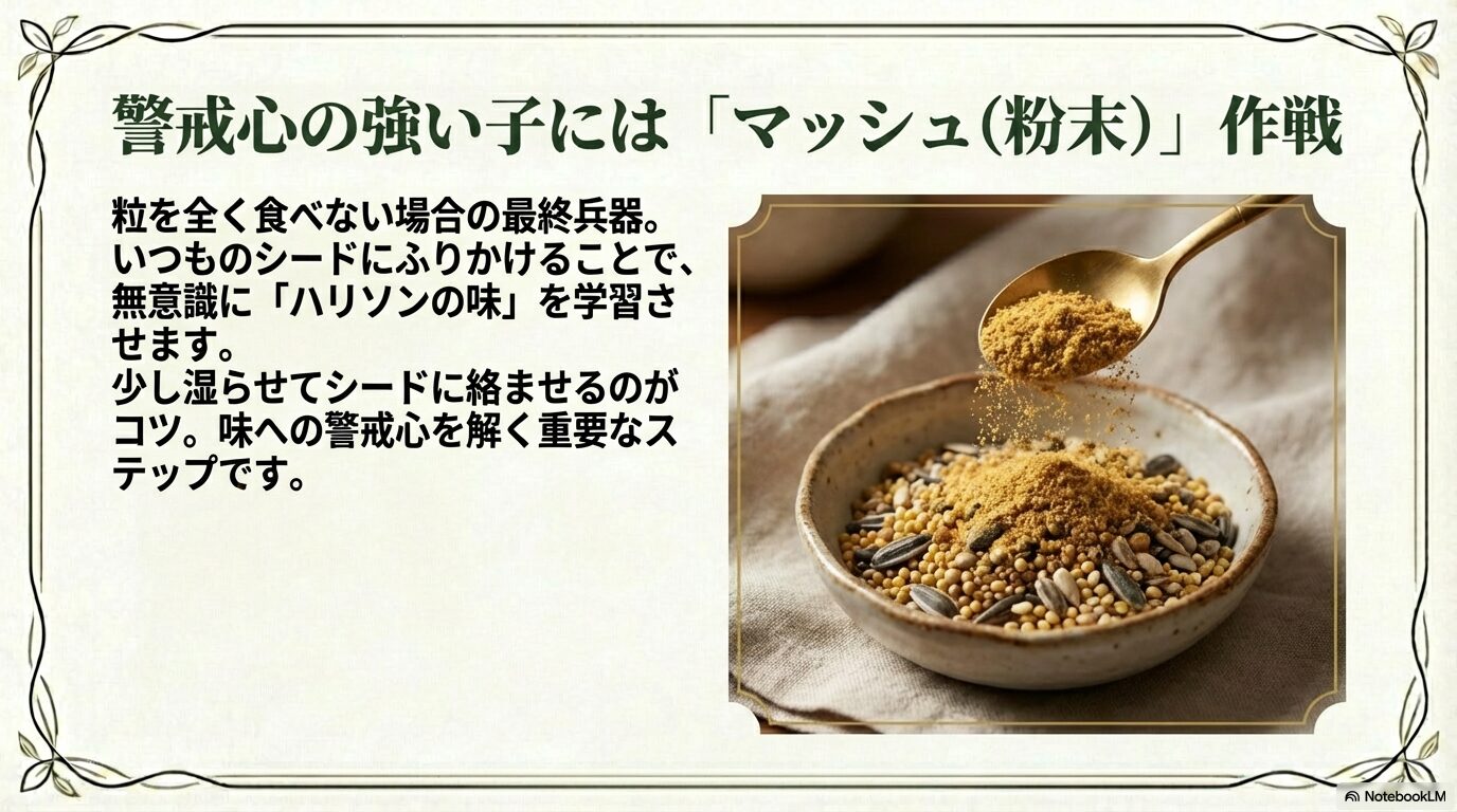 マッシュタイプをふりかけにして味を慣らす方法