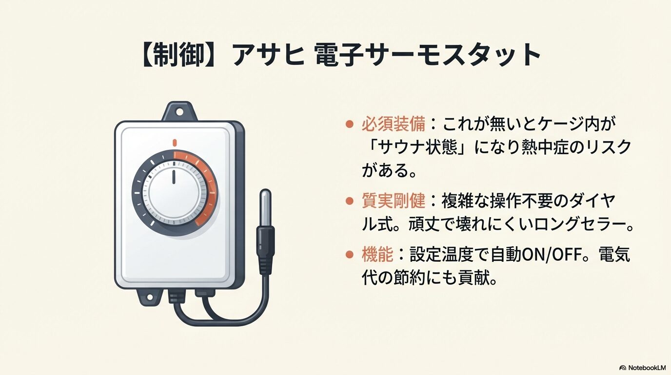 温度管理に必須の電子サーモスタット