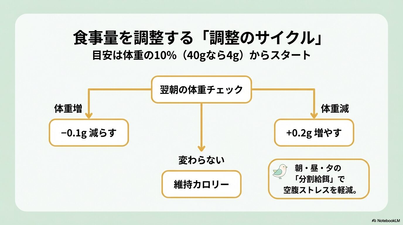 1日のエサの量と計算方法の基本