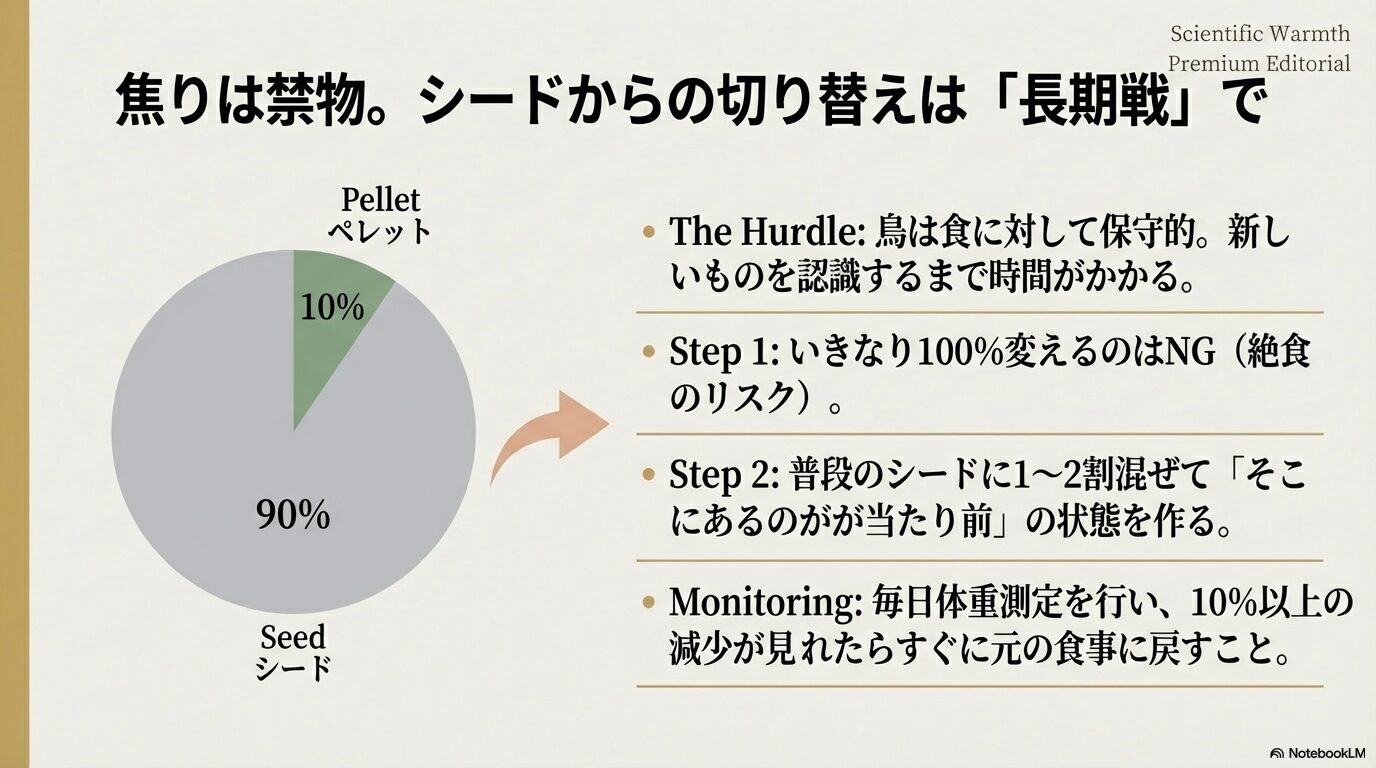 失敗しないラウディブッシュのペレットへの切り替え方