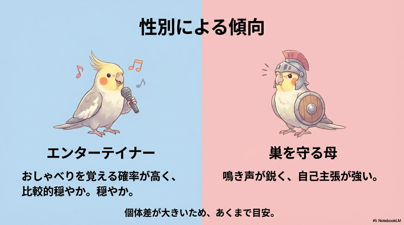オスとメスの性別による鳴き声や性格の違い