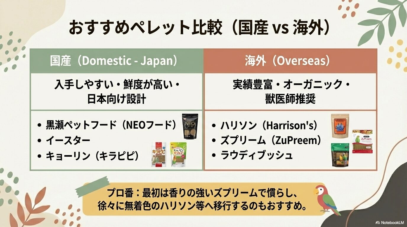 コザクラインコ用ペレットの比較と人気商品