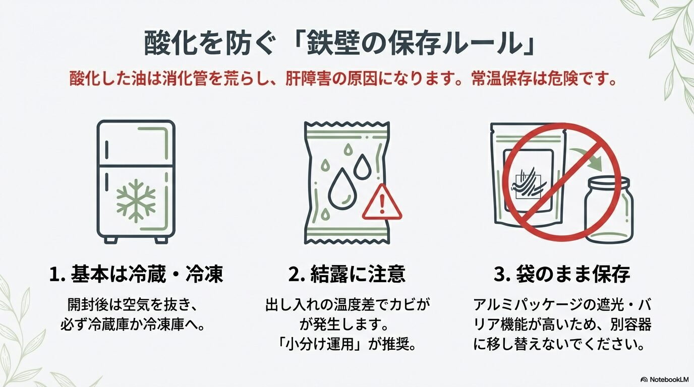 酸化を防ぐ冷蔵庫での保存方法