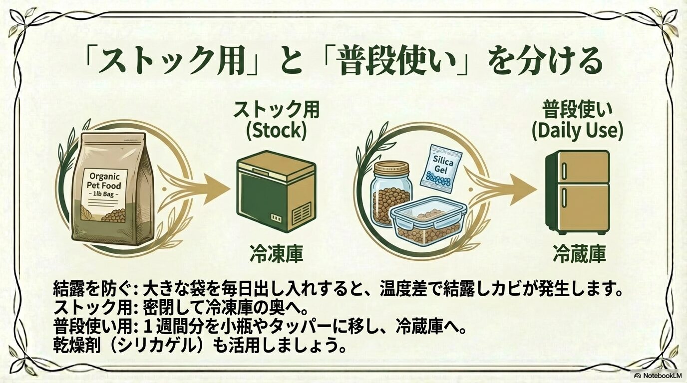 酸化とカビを防ぐ保存の3ステップ
