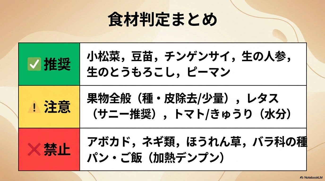まとめ：セキセイインコと果物や野菜の付き合い方