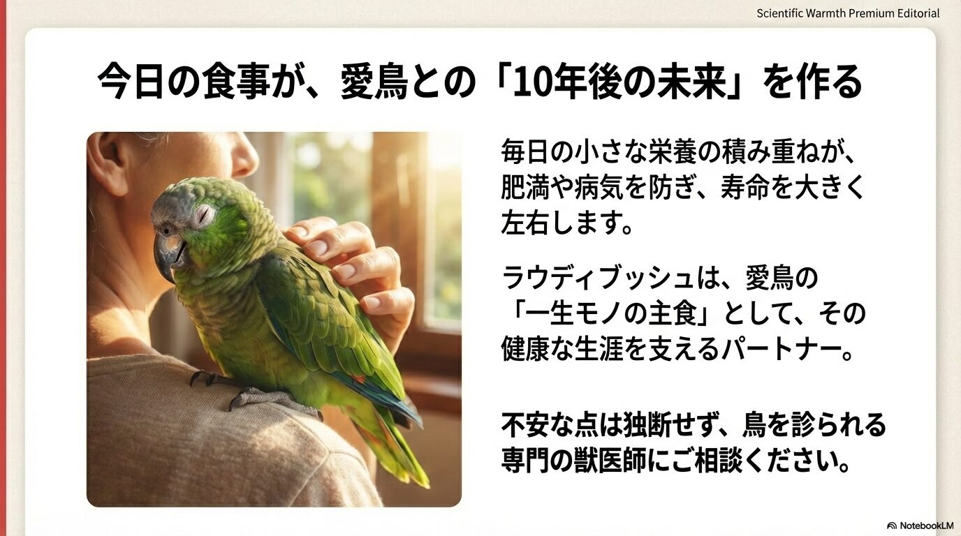 愛鳥の寿命を延ばすラウディブッシュのペレット活用法