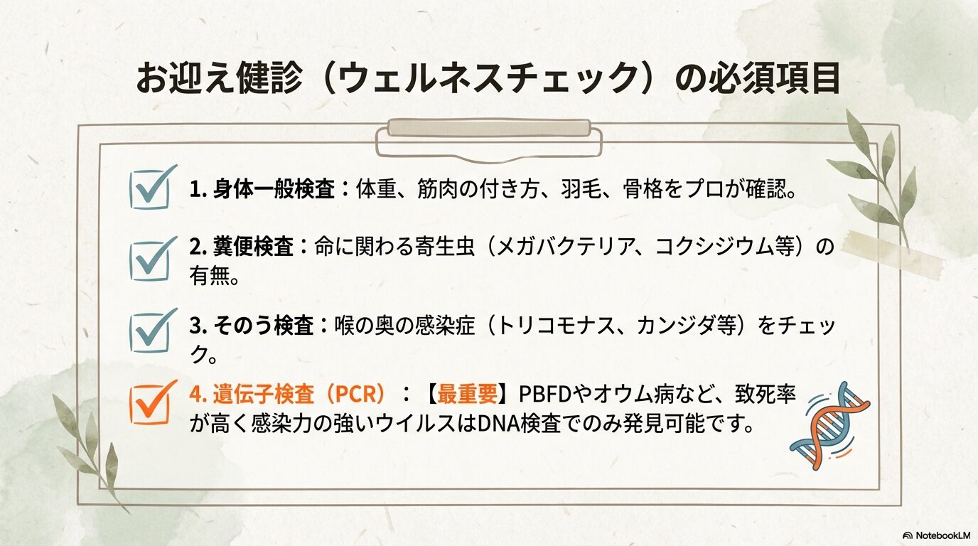 お迎え健診で実施すべき検査項目