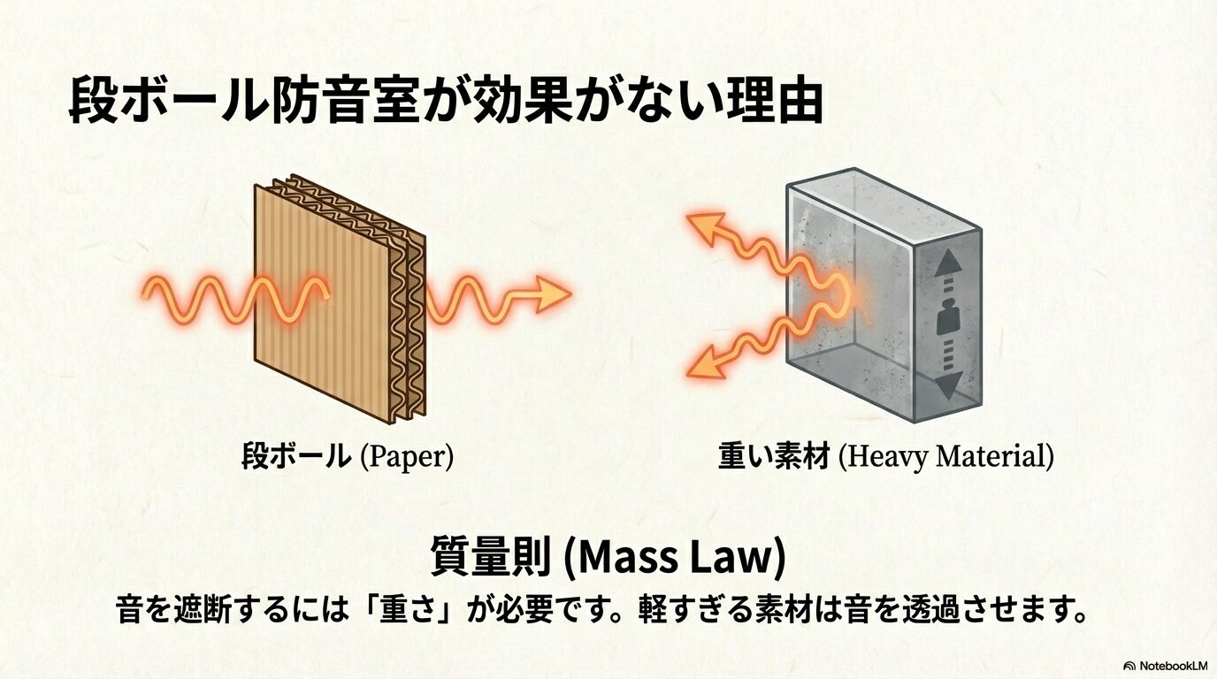 段ボールの防音室は効果がない理由