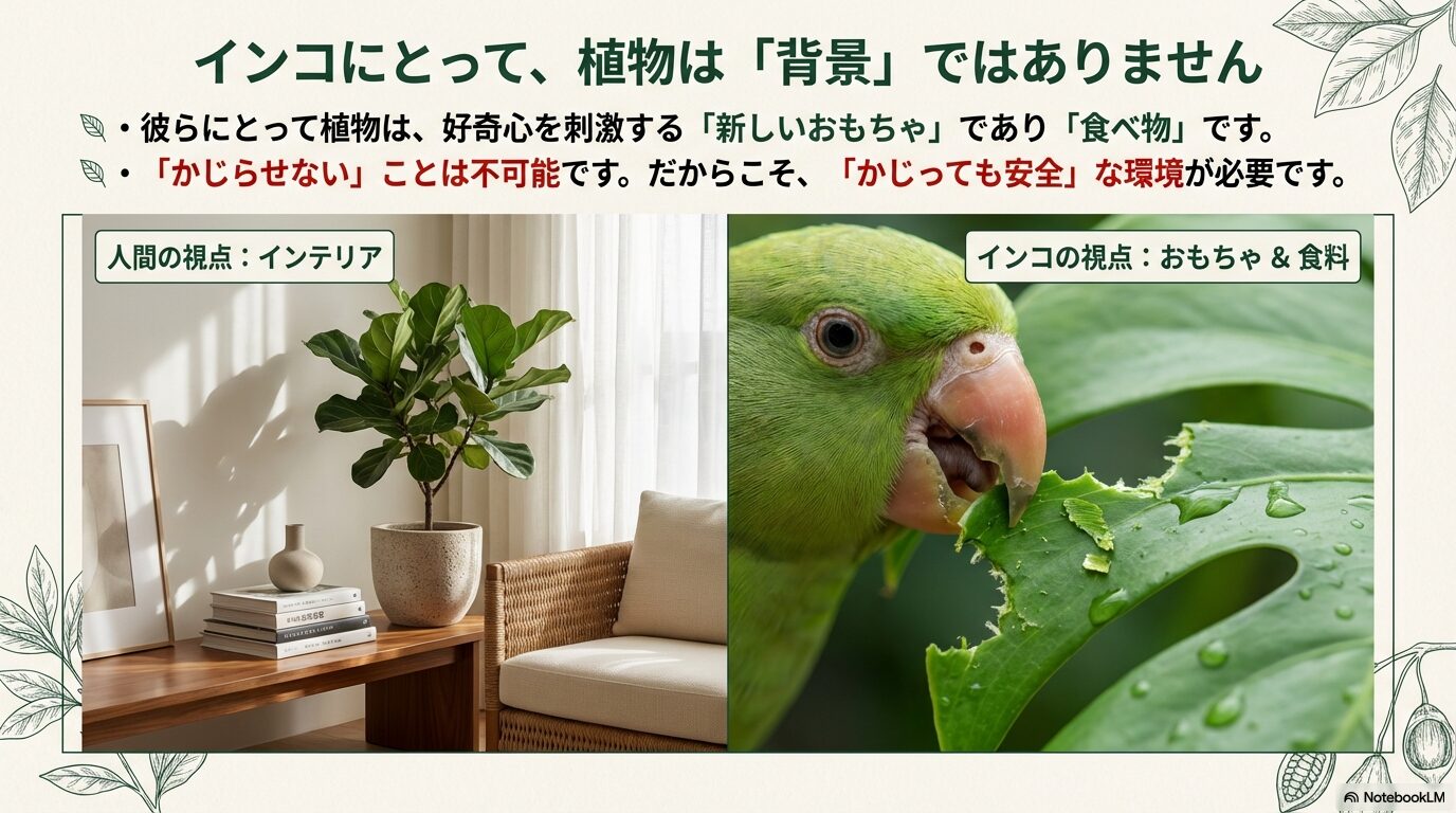 インコにおすすめ観葉植物4選!安全な種類と危険な毒性リスト