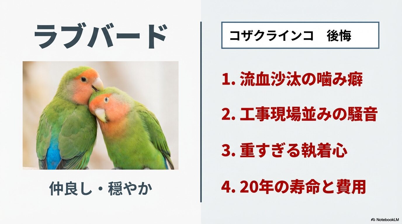 【後悔しないために】コザクラインコは飼わないほうがいい?飼う前に知るべき性格や寿命の真実