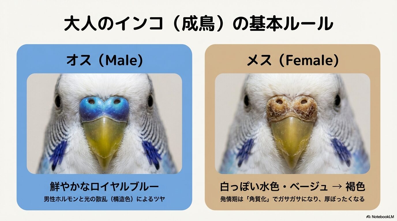 成鳥の性別判断：基本ルール