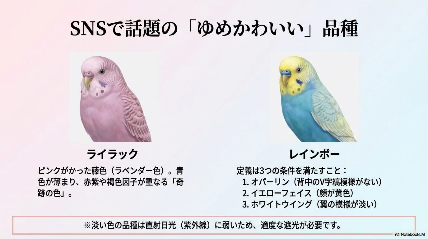 人気カラーのライラックやレインボーの特徴