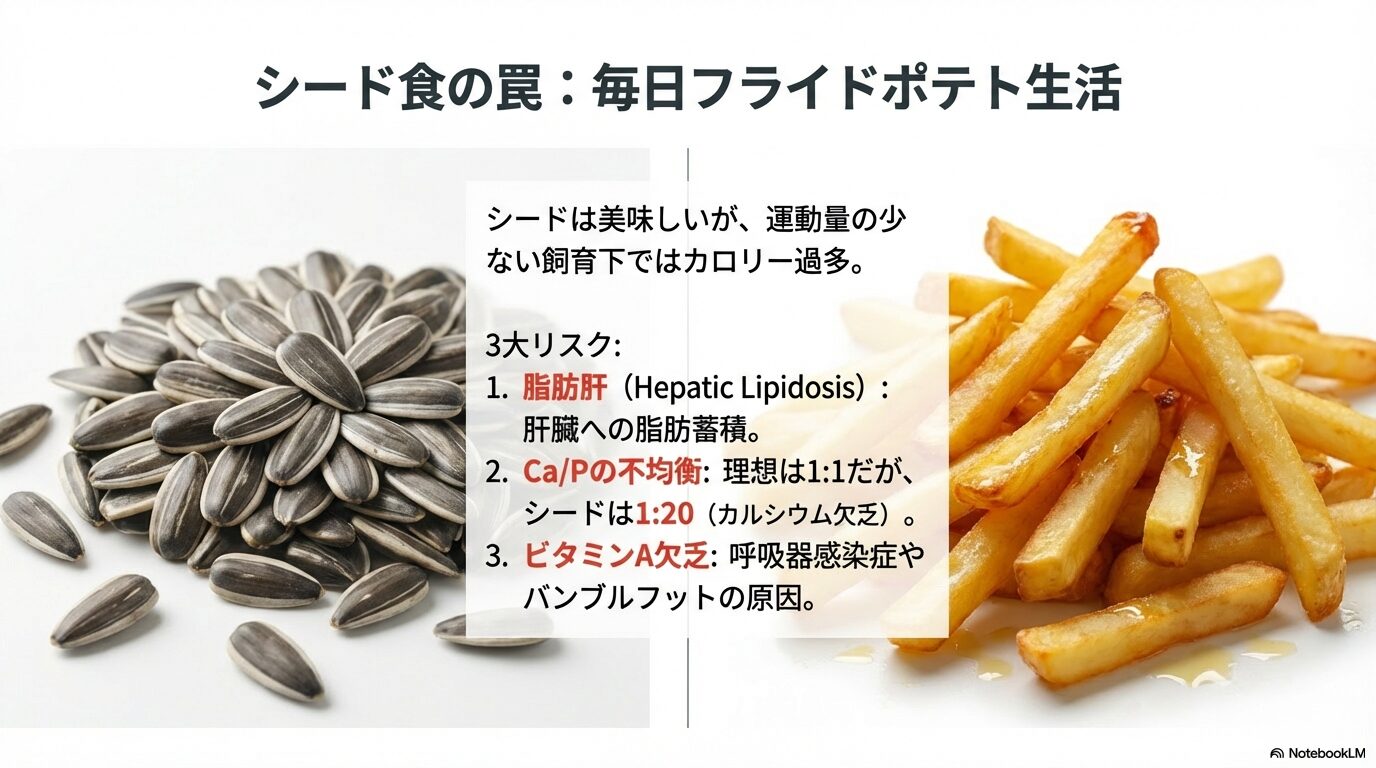 シードとペレットの違いや栄養バランスの比較