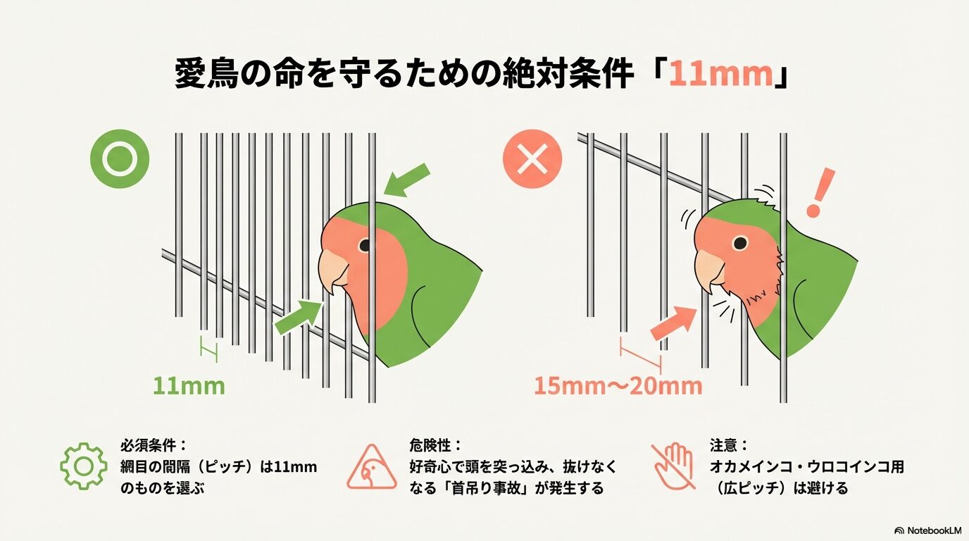 選ぶ際の絶対条件：網目のピッチは11mm！