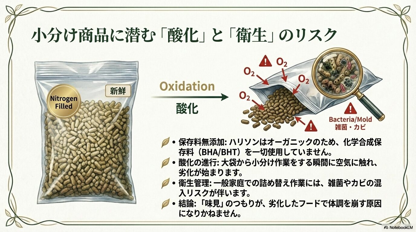 楽天などで売られる小分け品の安全性と酸化問題