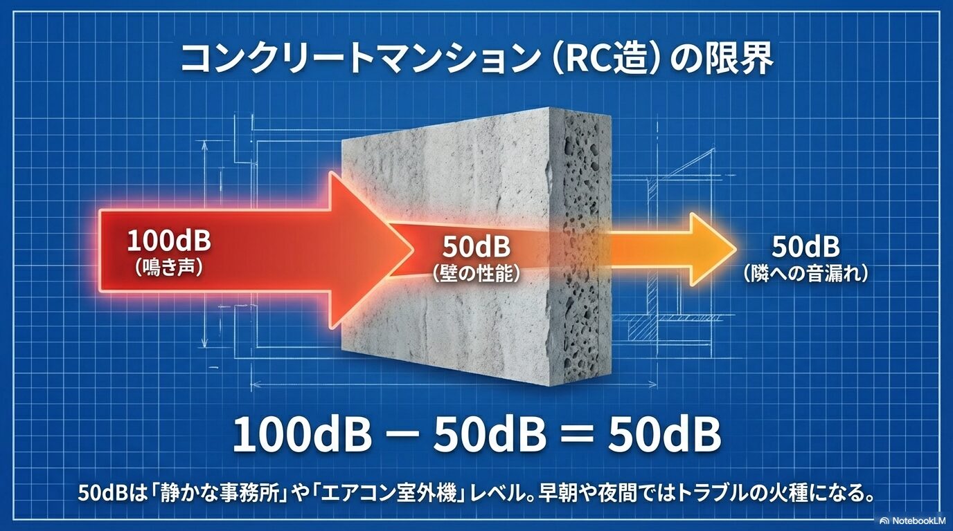 マンションでの飼育は壁の遮音性能と相談が必要