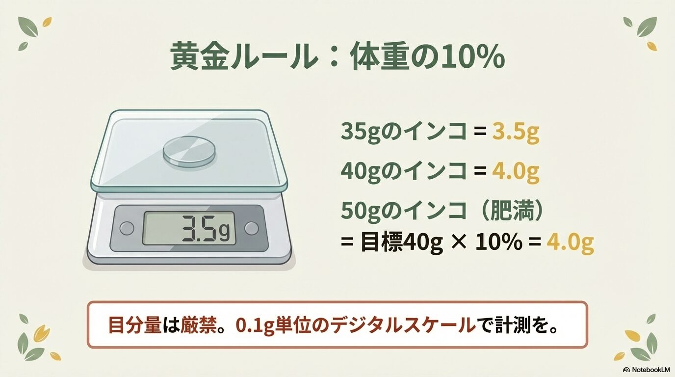 1日に与える適切な量と頻度