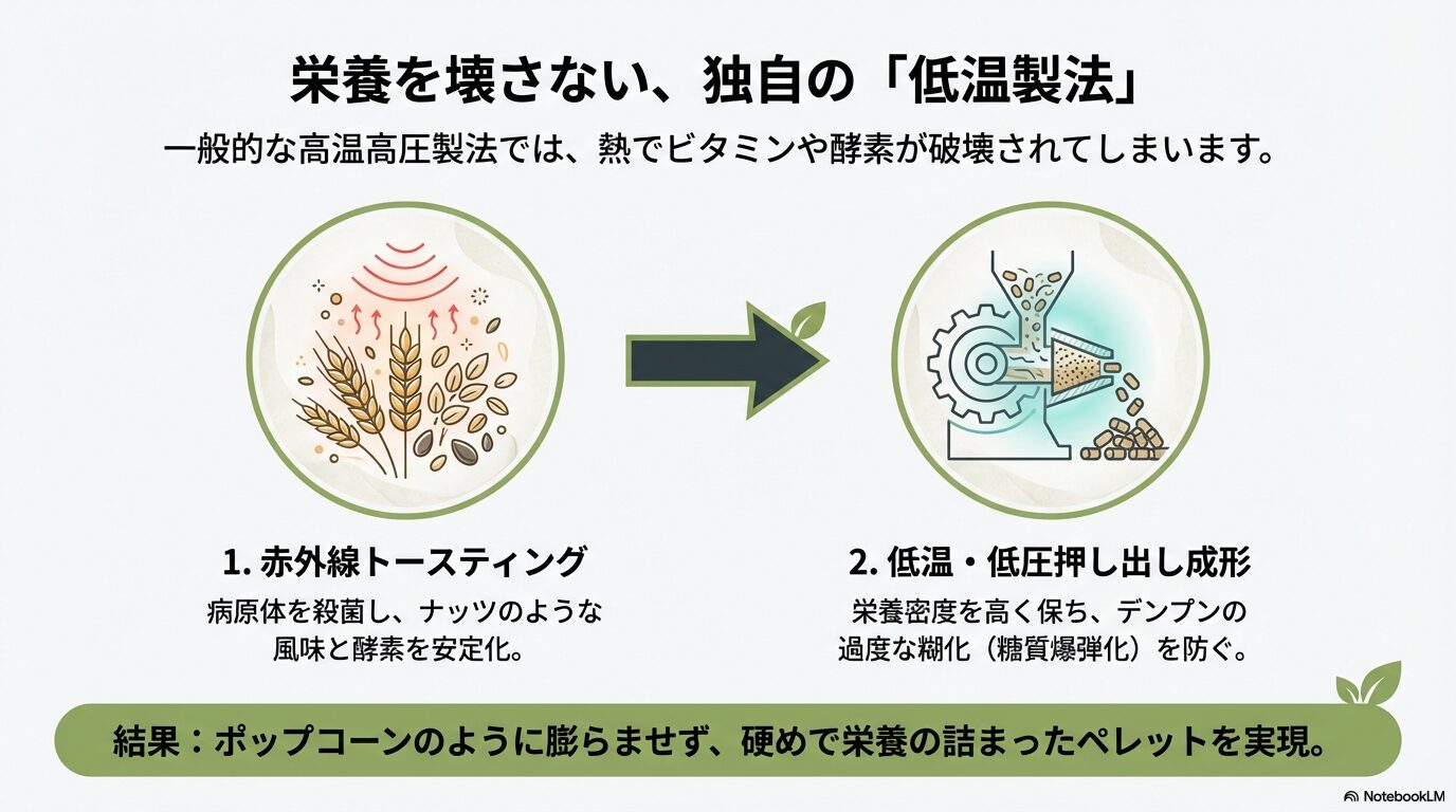 栄養を守る独自の製法と品質