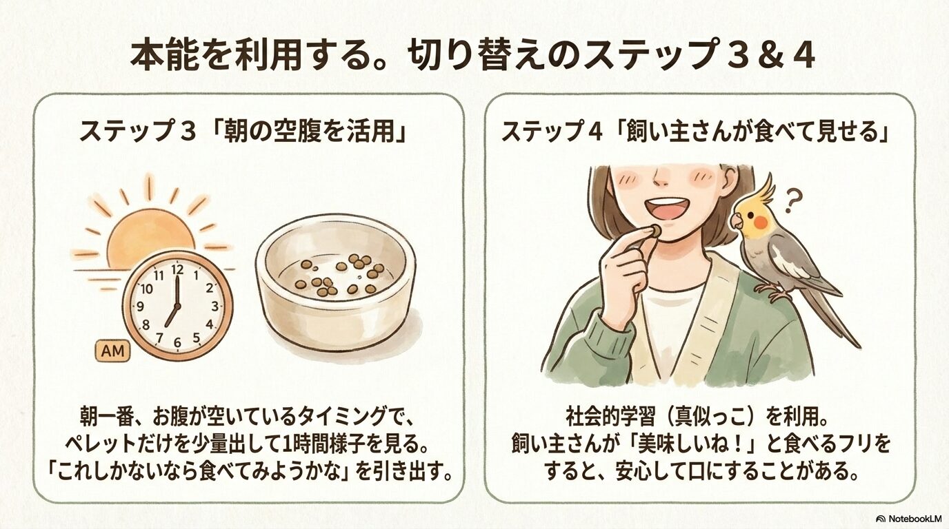 ペレットを食べない時の切り替え方法