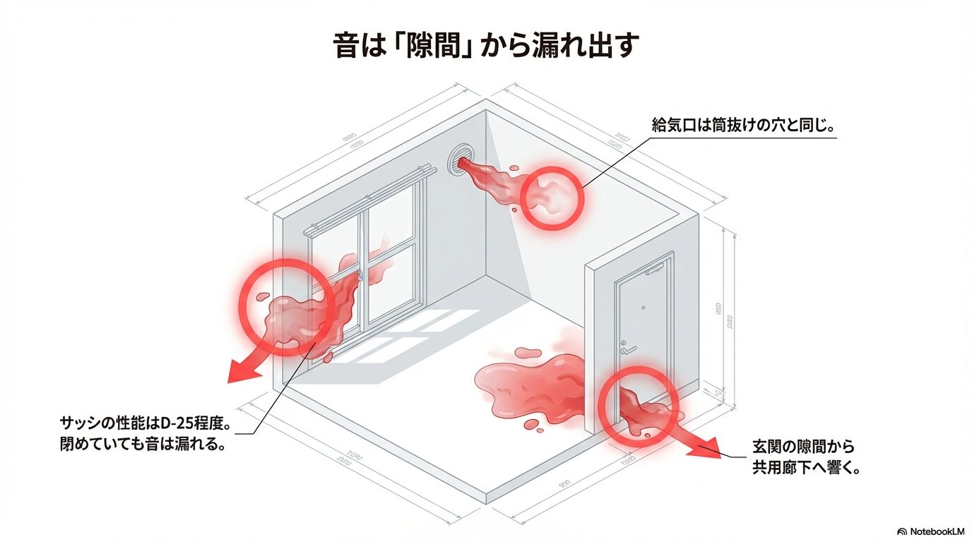 見落としがちな「音の漏れ道」