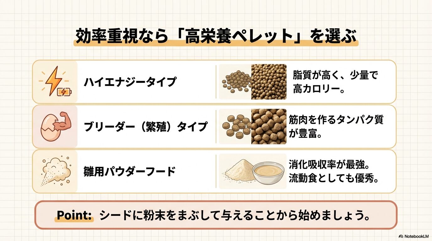 体重増加を狙える高栄養ペレット