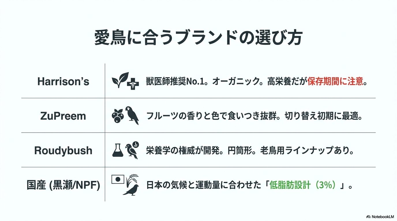 ハリソンやズプリームなど主要ブランドの特徴