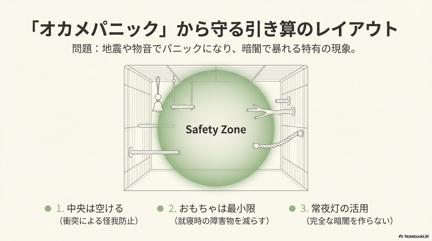 パニックを防ぐ安全なゲージ内のレイアウト