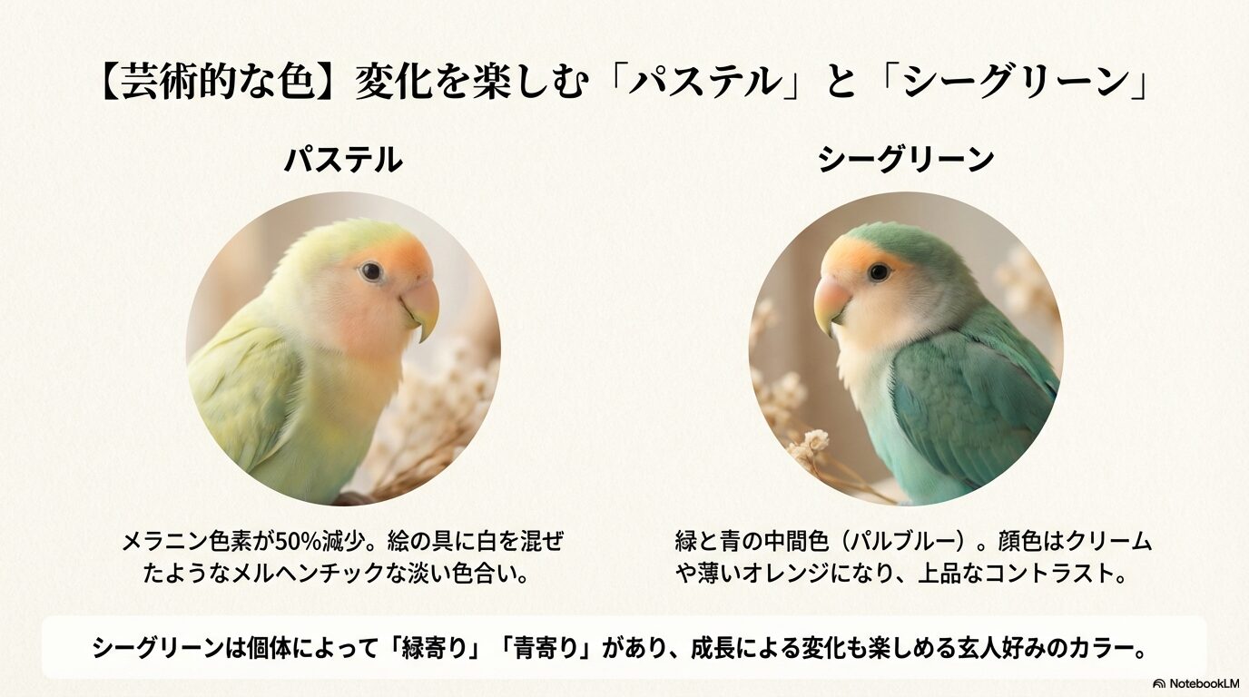 淡いパステルと青緑のシーグリーン