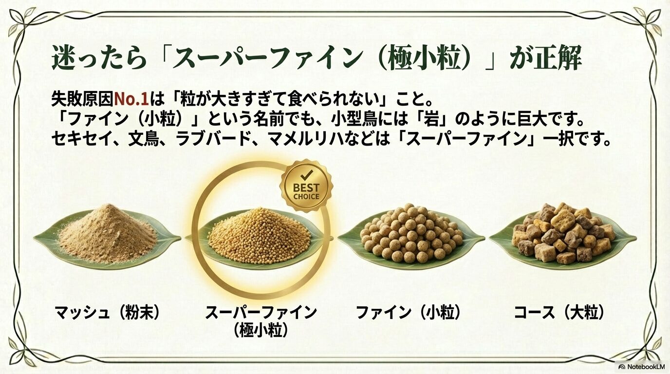 粒の大きさで失敗しない！スーパーファインの推奨