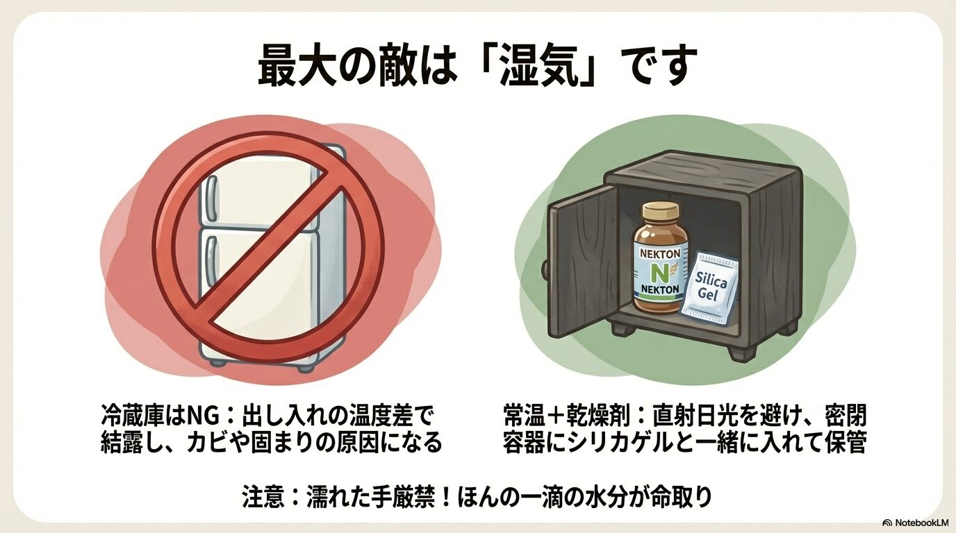 湿気で固まるのを防ぐ保存のコツ