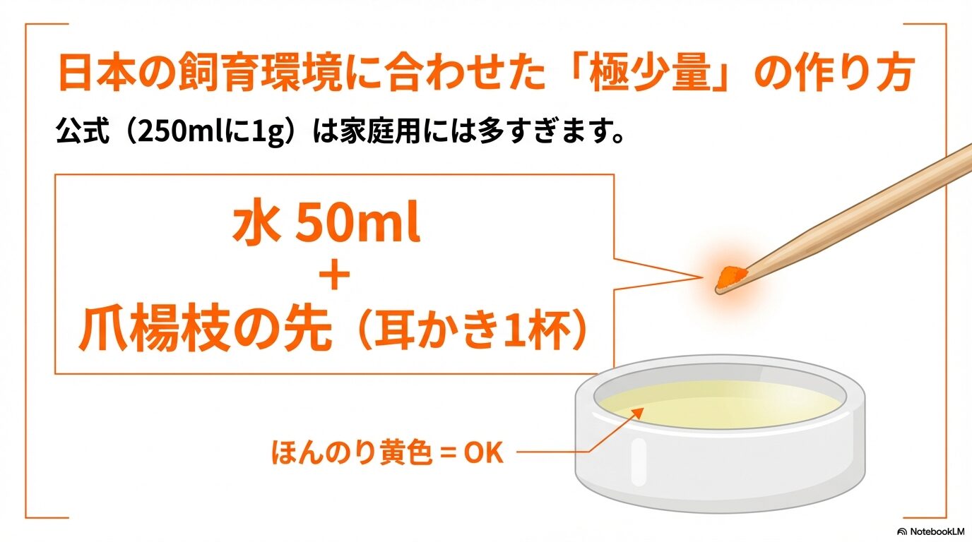 水に混ぜる正しい与え方と希釈頻度