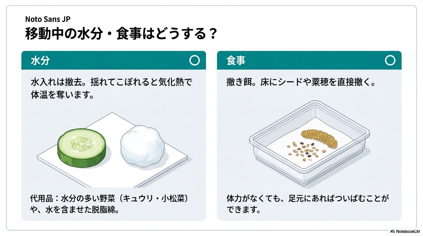 移動中の水入れはどうする？水分補給法