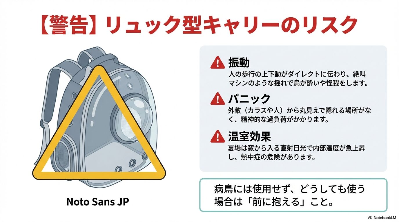 人気のリュック型キャリーに潜む危険性