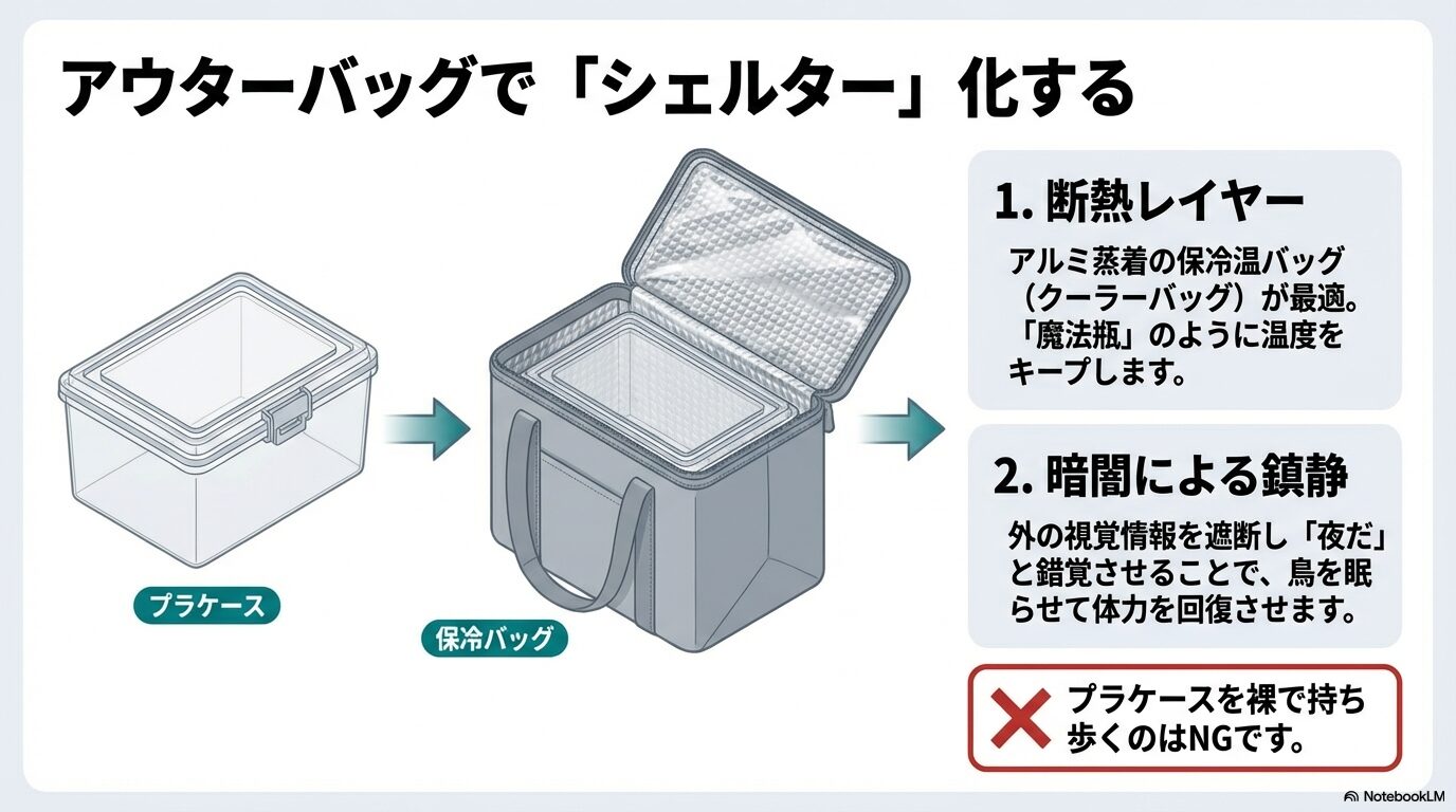 持ち運びに適したバッグと目隠し効果