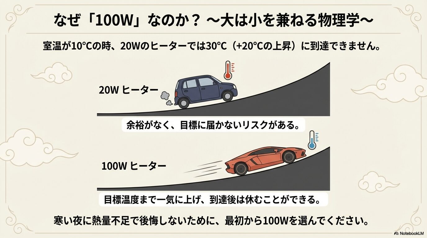 保温電球は100Wがおすすめ