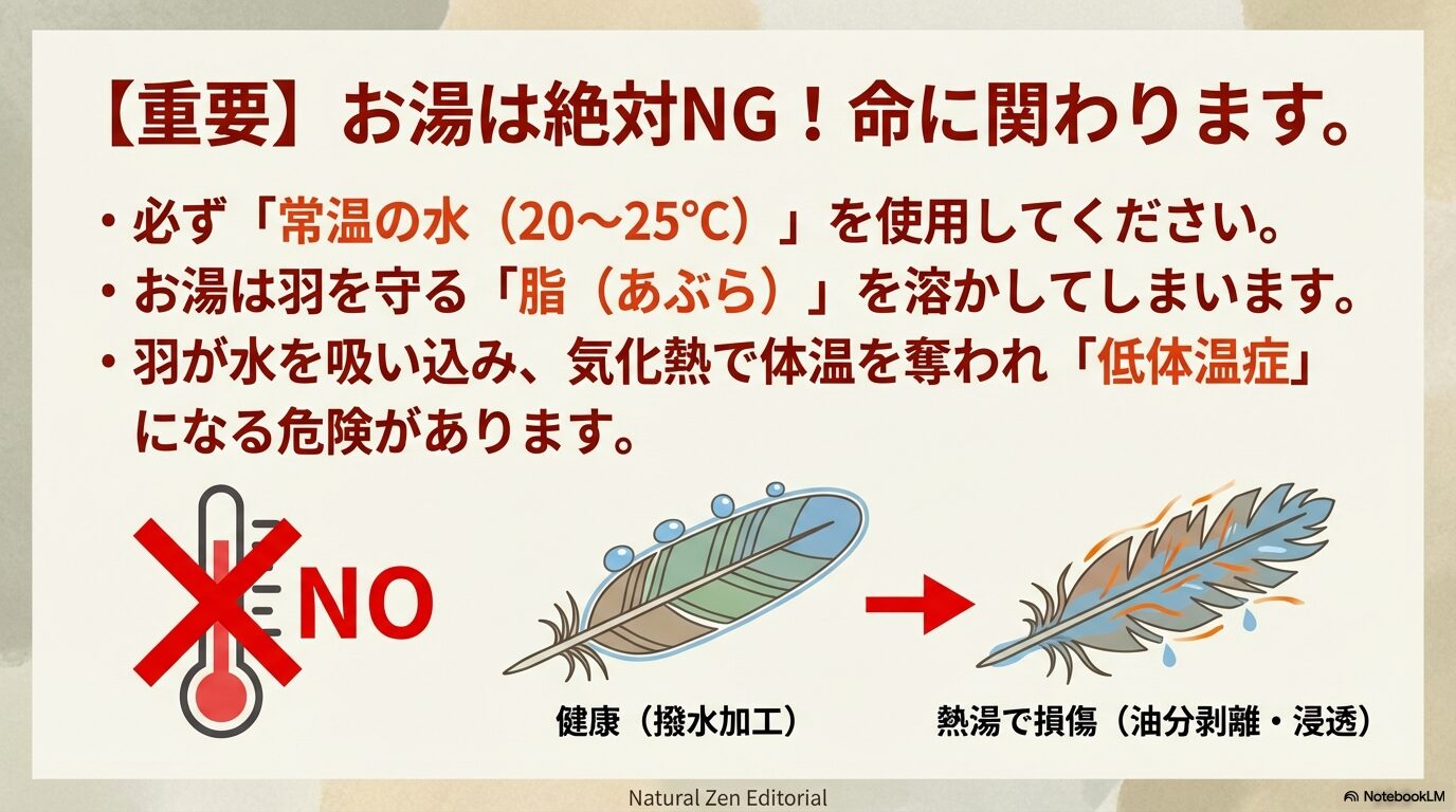 低体温症を防ぐためお湯の使用は絶対に避けること