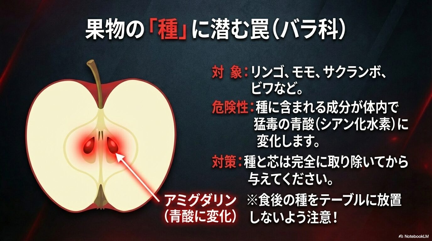 バラ科の果物の種に含まれるアミグダリンの毒性