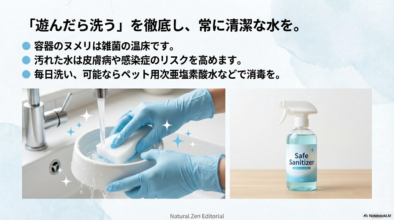 容器の洗浄と次亜塩素酸水による徹底した衛生管理