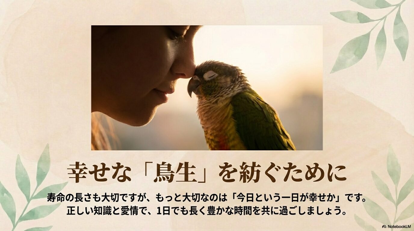 インコが何年生きるか理解し最期まで愛す