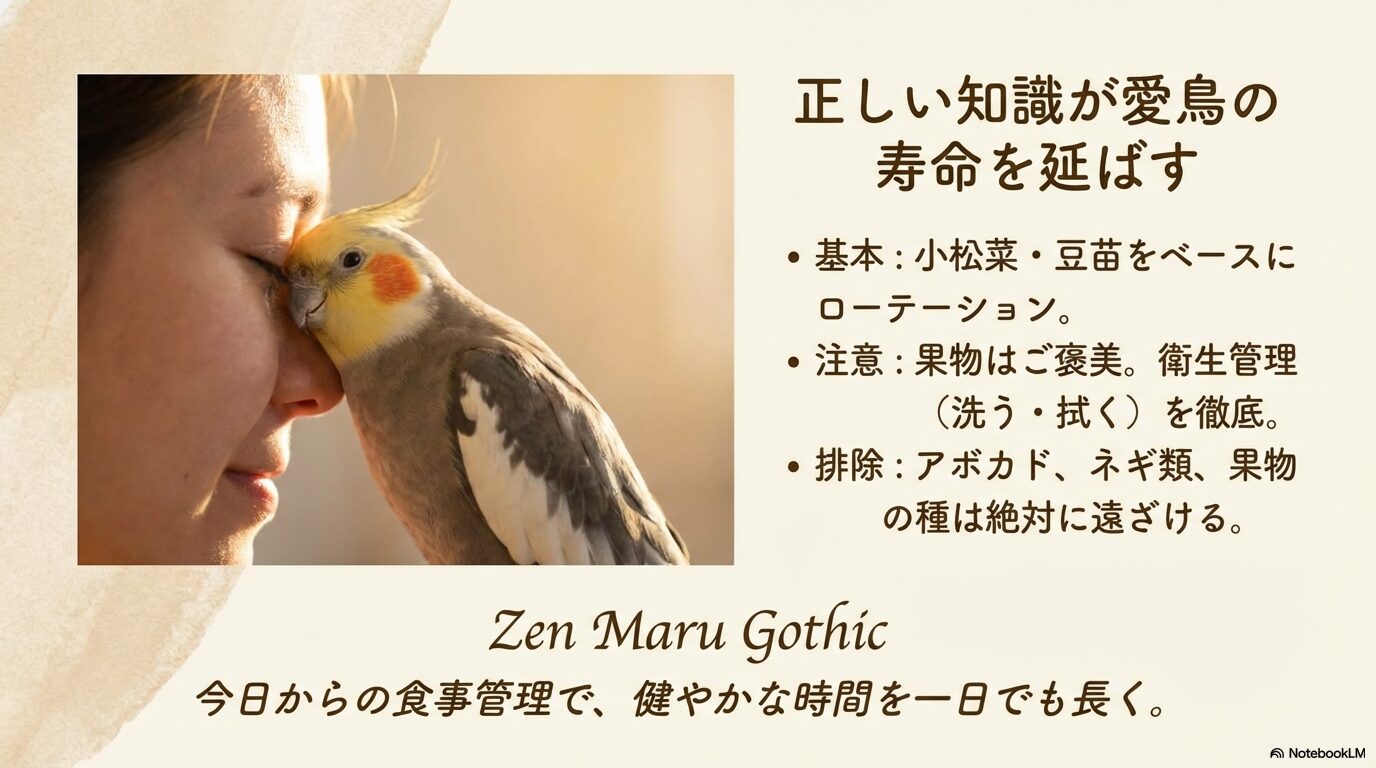 オカメインコの健康を守る野菜や果物に関するまとめ