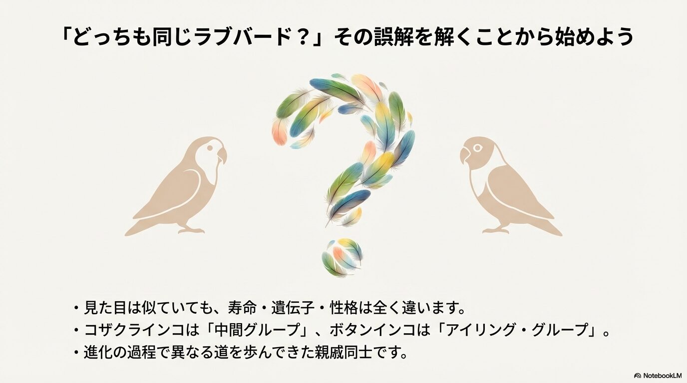コザクラインコとボタンインコの違いは?性格や鳴き声、飼育費用について
