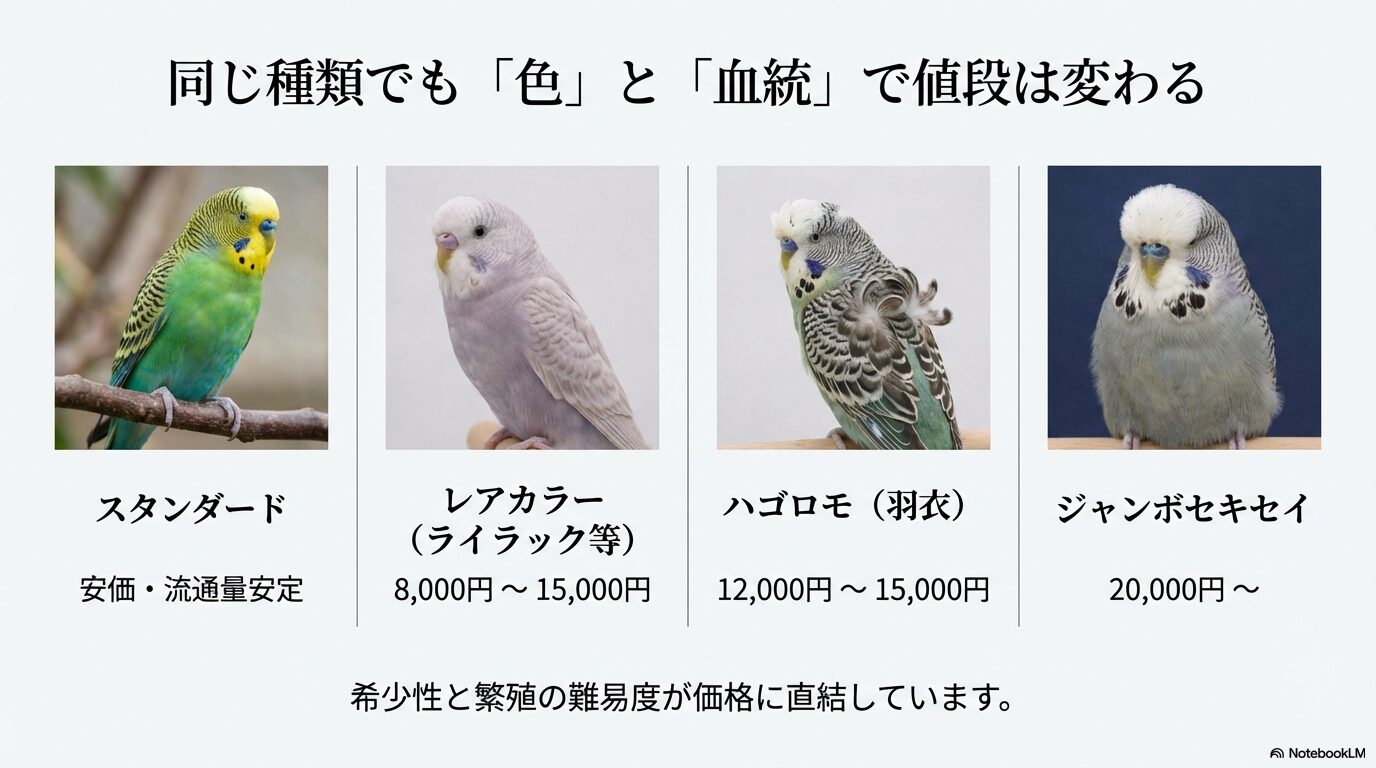 セキセイインコの値段と色別の相場