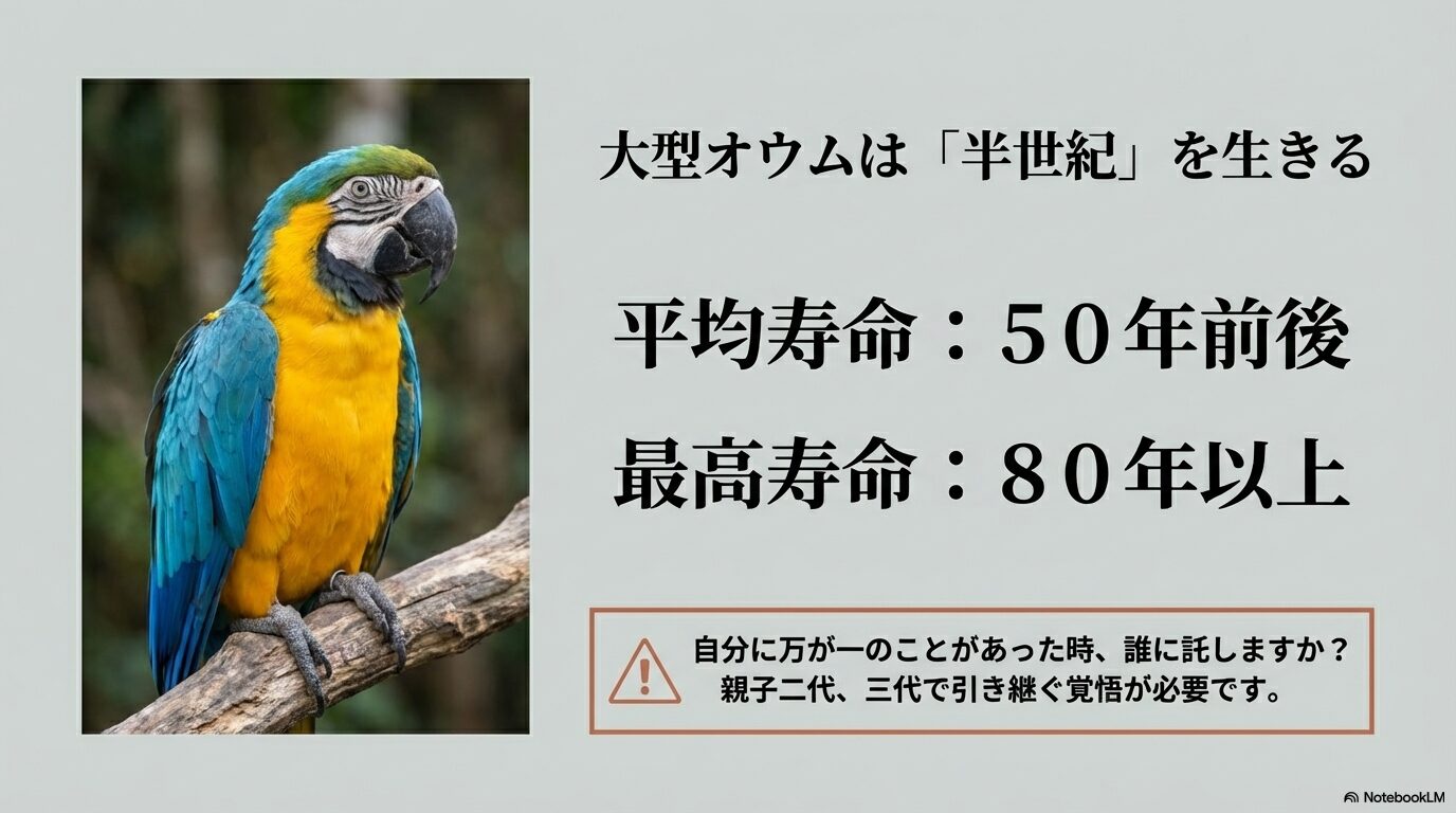 意外と長いオウムや大型インコの寿命