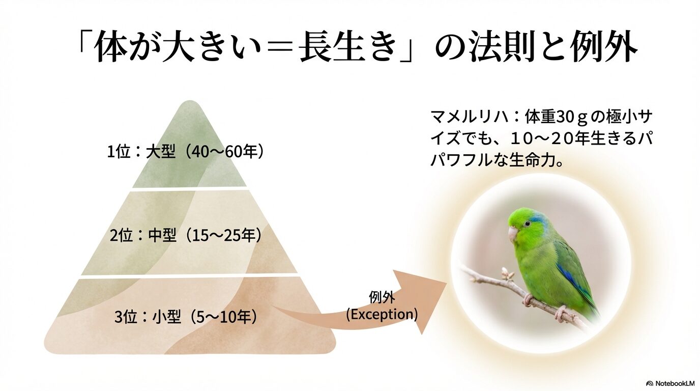 インコの寿命ランキングと体の大きさ