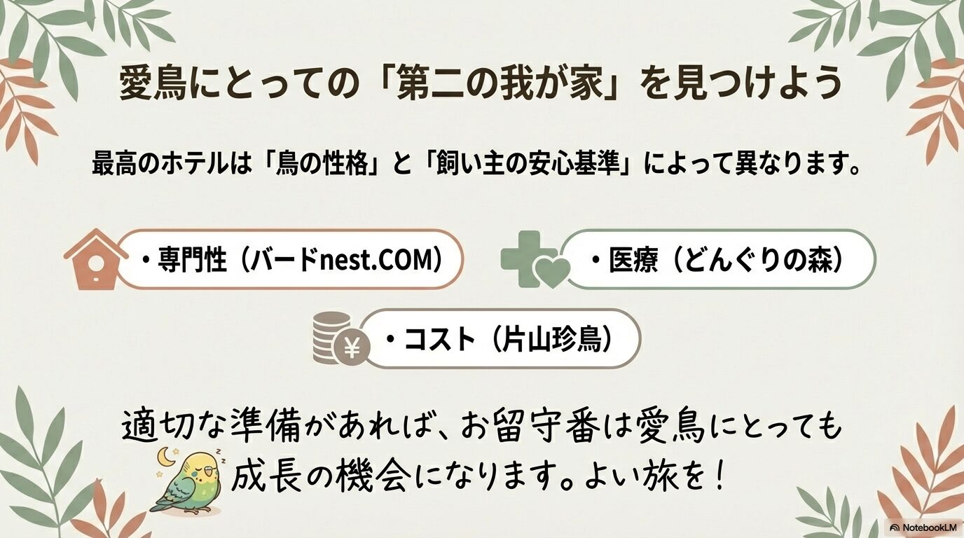 神戸のインコ向けペットホテル選びまとめ